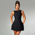 Backless Slip Dress – Sleeveless Summer Mini Dress - @BlackWhite