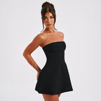 Backless Tube Mini Dress – High Waist Slim Fit Women - @BlackWhite