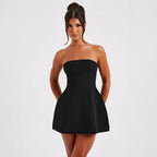 Backless Tube Mini Dress – High Waist Slim Fit Women - @BlackWhite