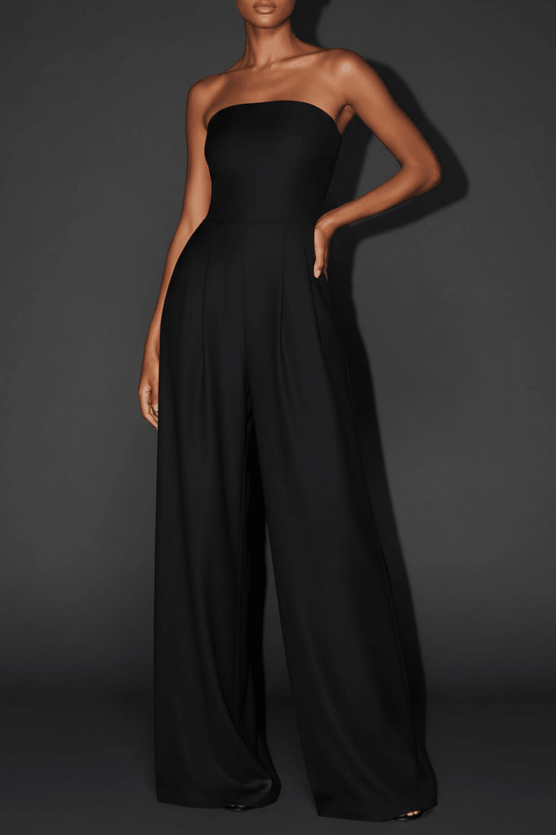 Backless Wide Leg Jumpsuit in Black – Sleek & Chic - @BlackWhite
