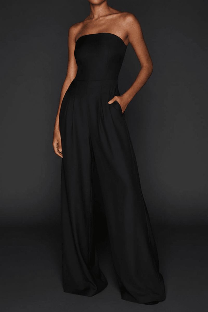Backless Wide Leg Jumpsuit in Black – Sleek & Chic - @BlackWhite
