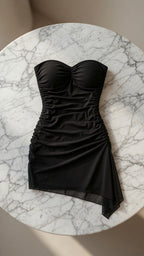 Black Backless Tube Top Mini Dress – Y2K Chic Style - @BlackWhite