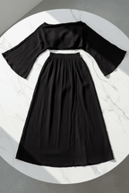 Chic Black Cotton Two-Piece Set – Timeless Elegance - @BlackWhite