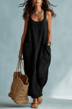 Chic Long Slip Dress in Black and White – Elegant Minimalism - @BlackWhite