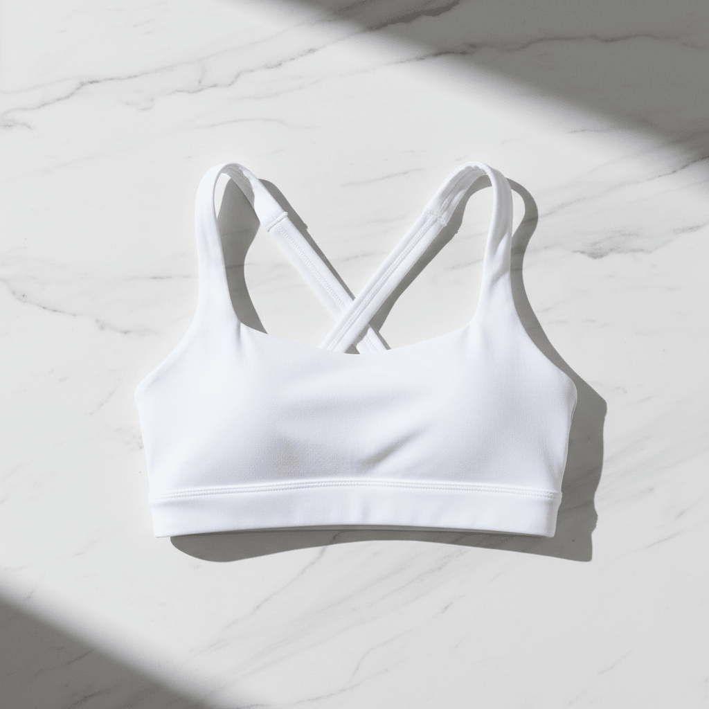 Chic Open Back Double Strap Sports Bra in Black and White - @BlackWhite
