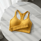 Chic Open Back Sports Bra in Black – Elegant Activewear - @BlackWhite