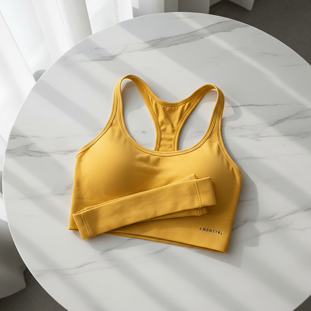 Chic Open Back Sports Bra in Black – Elegant Activewear - @BlackWhite