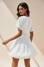 Chic Pleated Chiffon Dress in Black and White – Elegant Style - @BlackWhite