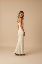 Chic Striped Knitted Slip Dress in Black and White – Elegant Style - @BlackWhite