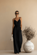 Chic Wide-leg Jumpsuit in Black and White – Effortless Elegance - @BlackWhite