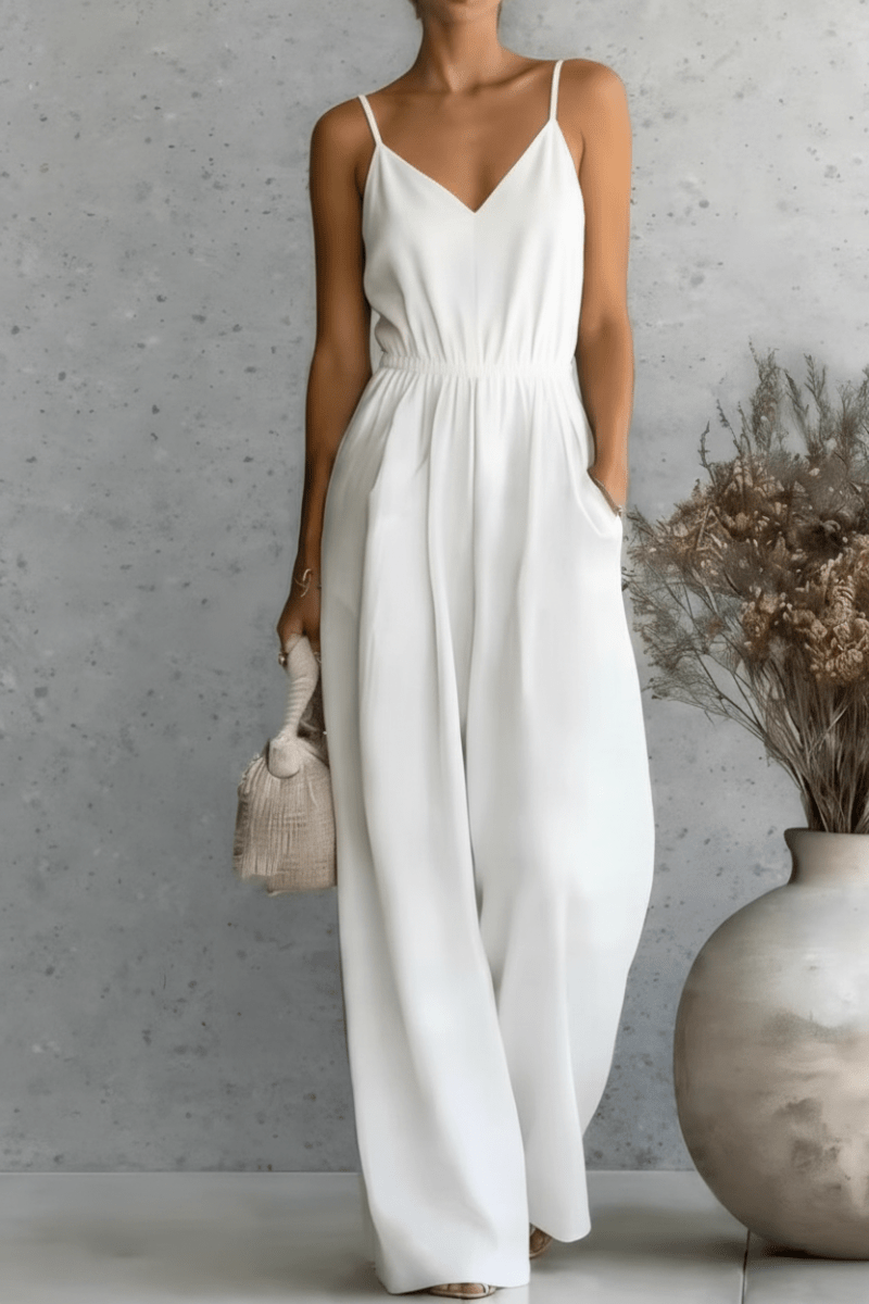 Chic Wide-leg Jumpsuit in Black and White – Effortless Elegance - @BlackWhite