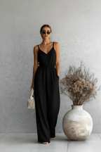 Chic Wide-leg Jumpsuit in Black and White – Effortless Elegance - @BlackWhite