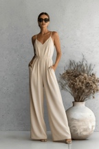 Chic Wide-leg Jumpsuit in Black and White – Effortless Elegance - @BlackWhite