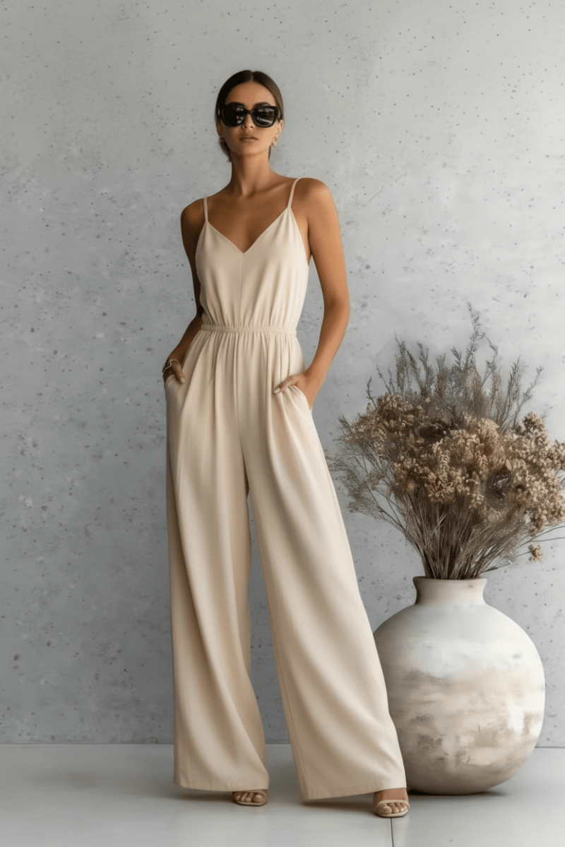 Chic Wide-leg Jumpsuit in Black and White – Effortless Elegance - @BlackWhite