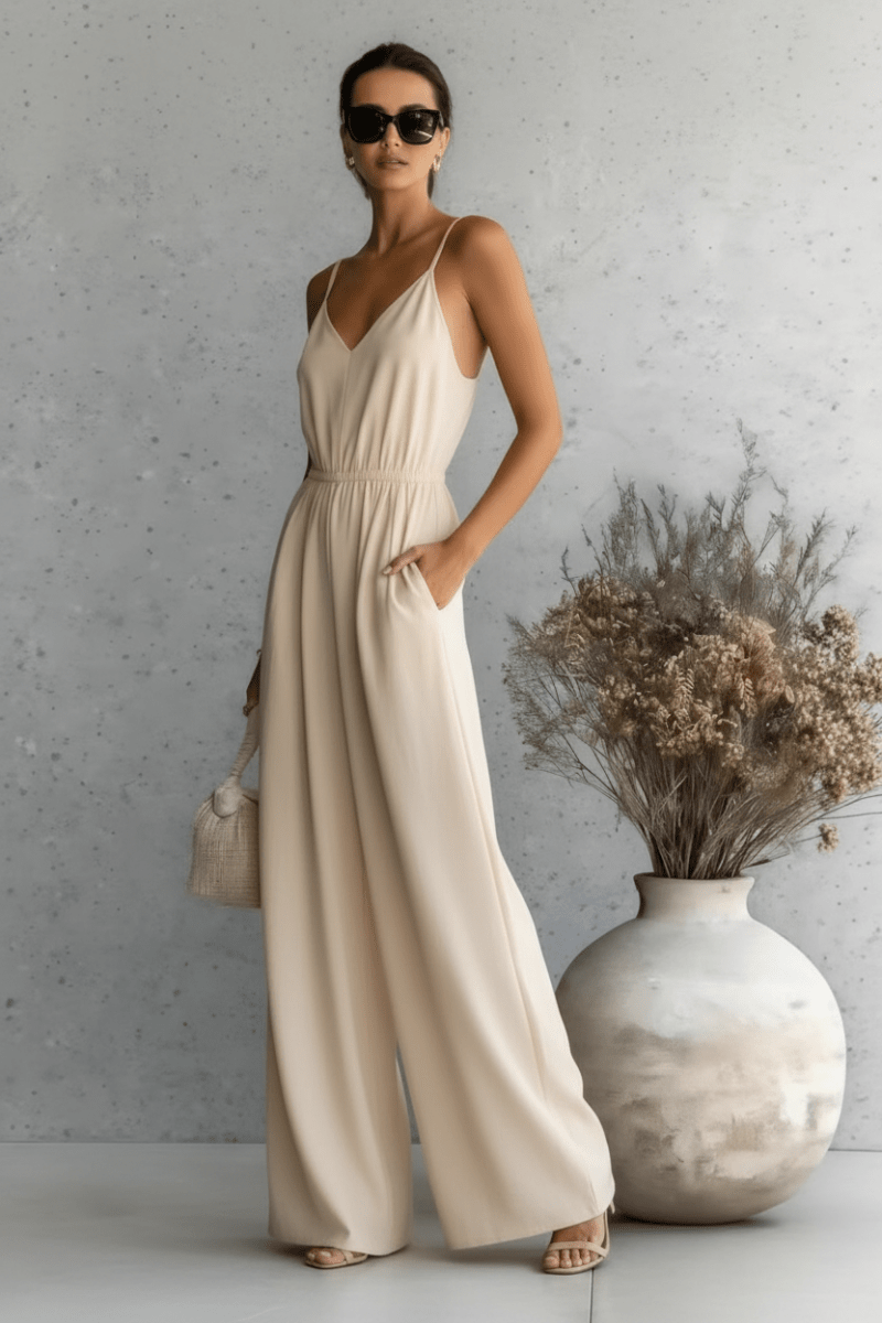 Chic Wide-leg Jumpsuit in Black and White – Effortless Elegance - @BlackWhite