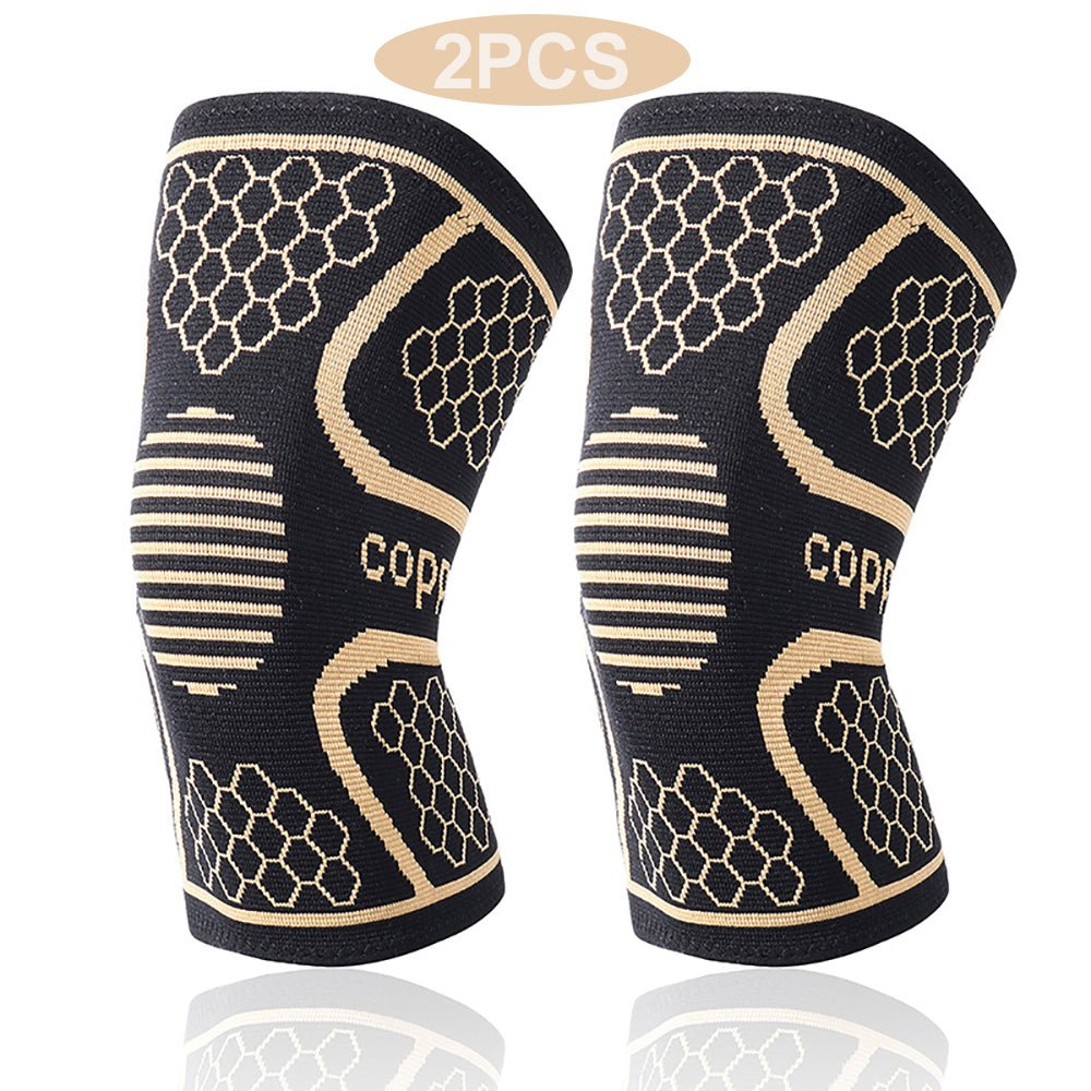 Copper Fiber Knitted Knee Pads – Sport & Fitness Support - @BlackWhite