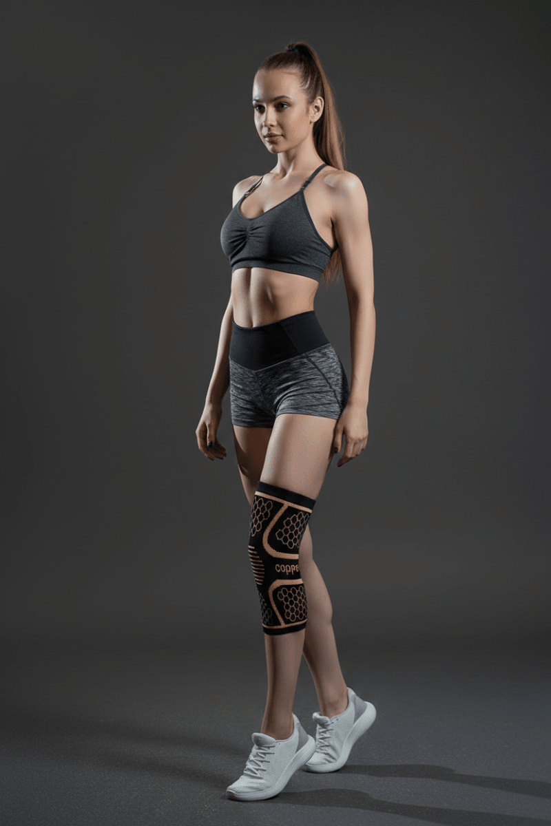 Copper Fiber Knitted Knee Pads – Sport & Fitness Support - @BlackWhite