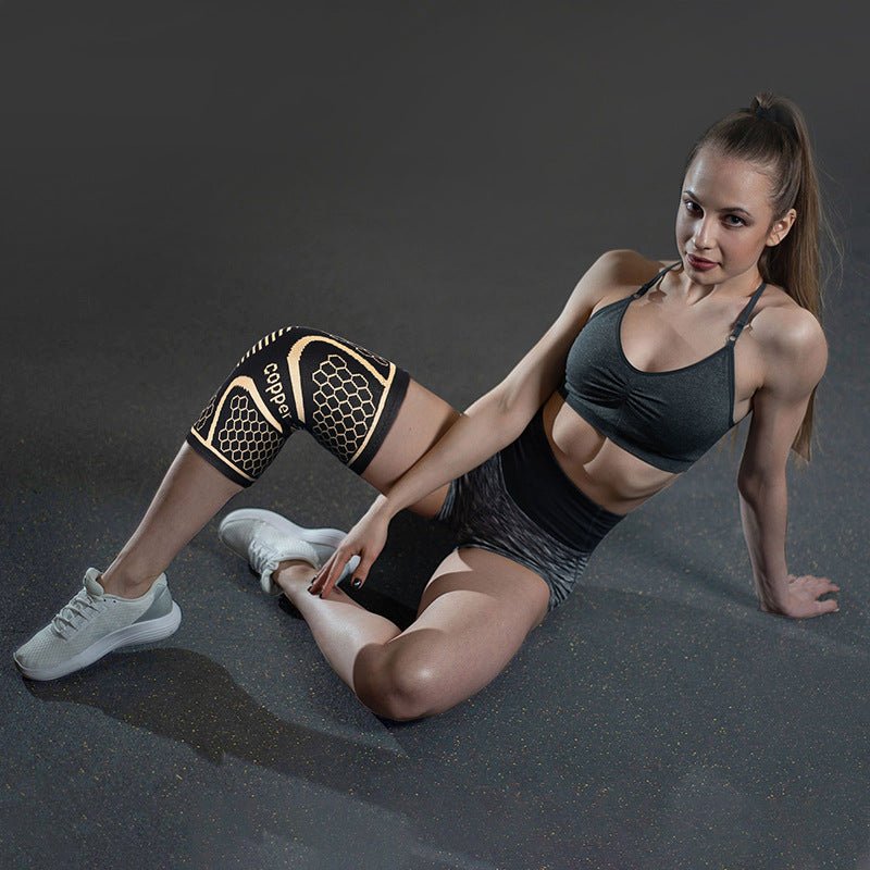 Copper Fiber Knitted Knee Pads – Sport & Fitness Support - @BlackWhite