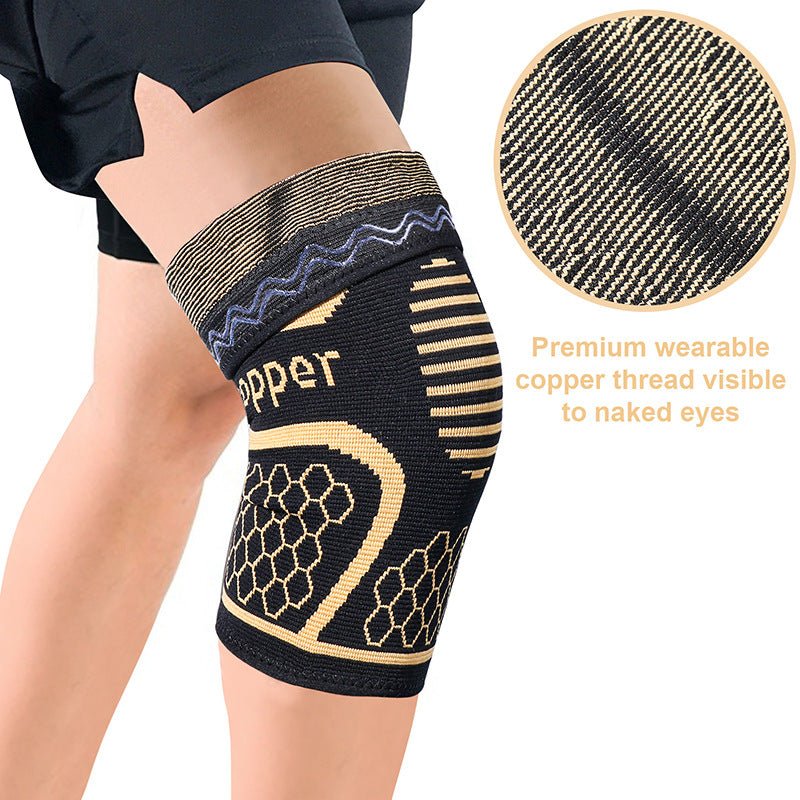 Copper Fiber Knitted Knee Pads – Sport & Fitness Support - @BlackWhite