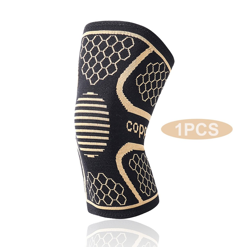 Copper Fiber Knitted Knee Pads – Sport & Fitness Support - @BlackWhite
