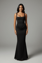 Elegant Long White Slip Dress – Chic Minimalist Style - @BlackWhite