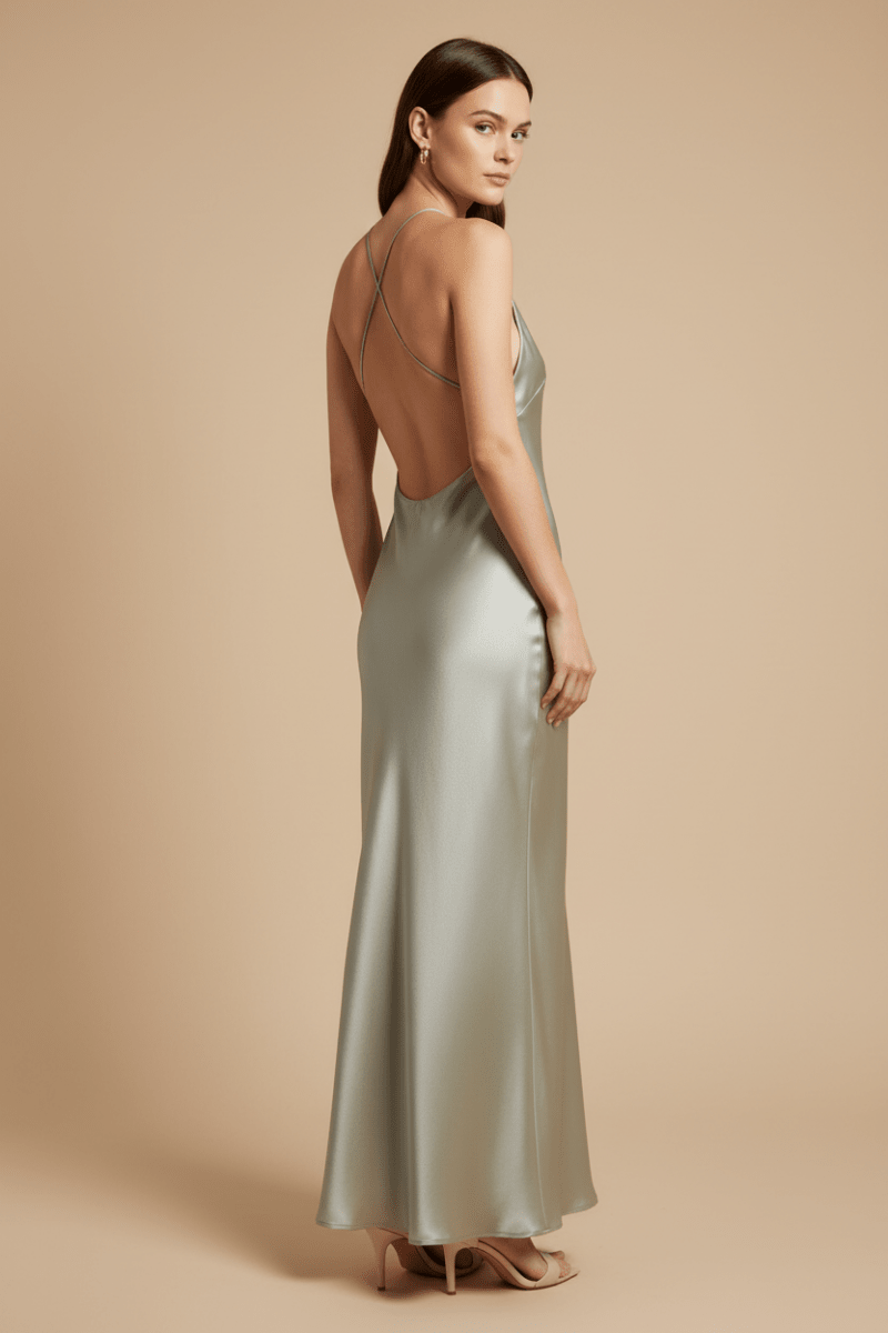 Elegant Satin Slip Dress in Black – Timeless Sensuality - @BlackWhite