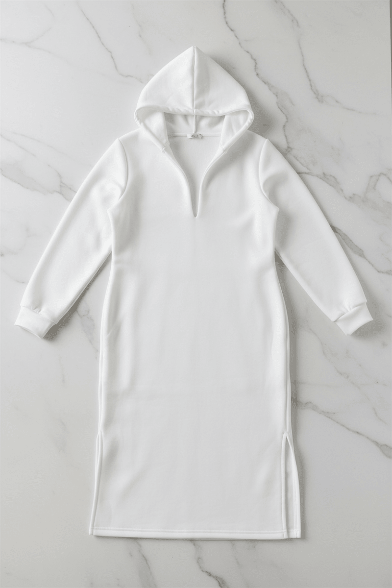 Elegant White Long Sleeve Dress – Minimalist Chic Style - @BlackWhite