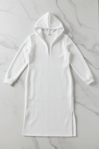 Elegant White Long Sleeve Dress – Minimalist Chic Style - @BlackWhite
