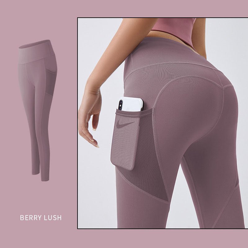 High-Waist Yoga Leggings with Pocket – Tummy Control - @BlackWhite