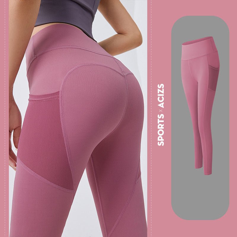 High-Waist Yoga Leggings with Pocket – Tummy Control - @BlackWhite