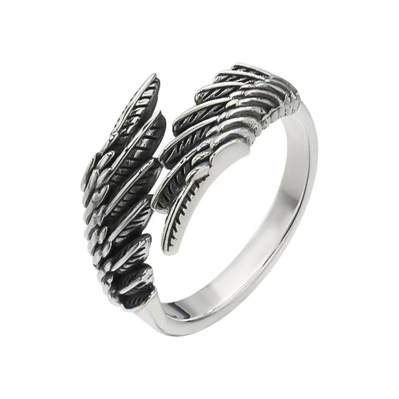 Packaging view of the ring box featuring the silver couple ring inside, showcasing its elegant design.