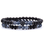 Detail close-up of multicolor beaded bracelet featuring natural stones and micro-inlaid zircon.