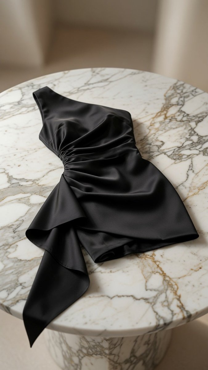 One-Shoulder Backless Mini Dress – Sleek & Sexy Party Look - @BlackWhite