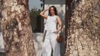 Lifestyle video showcasing the casual sleeveless vest and trousers set in an outdoor setting.