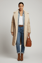 Reversible Hooded Long Coat – Black & Apricot - @BlackWhite