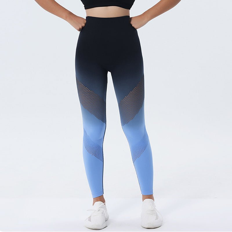 Seamless Gradient Yoga Leggings – High Waist & Hip Lift - @BlackWhite