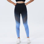 Seamless Gradient Yoga Leggings – High Waist & Hip Lift - @BlackWhite
