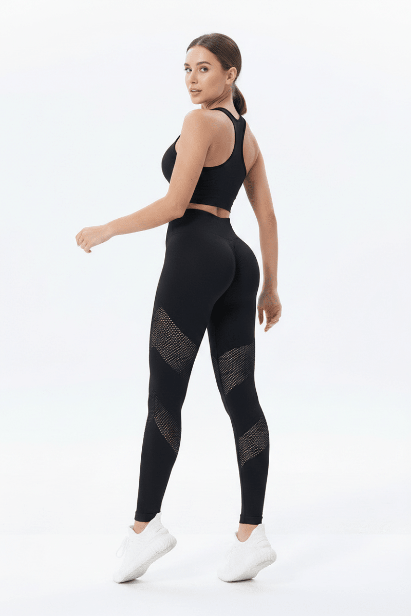 Seamless Gradient Yoga Leggings – High Waist & Hip Lift - @BlackWhite
