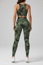 Seamless Tie-Dye Leggings Women – Push-Up Yoga Pants - @BlackWhite