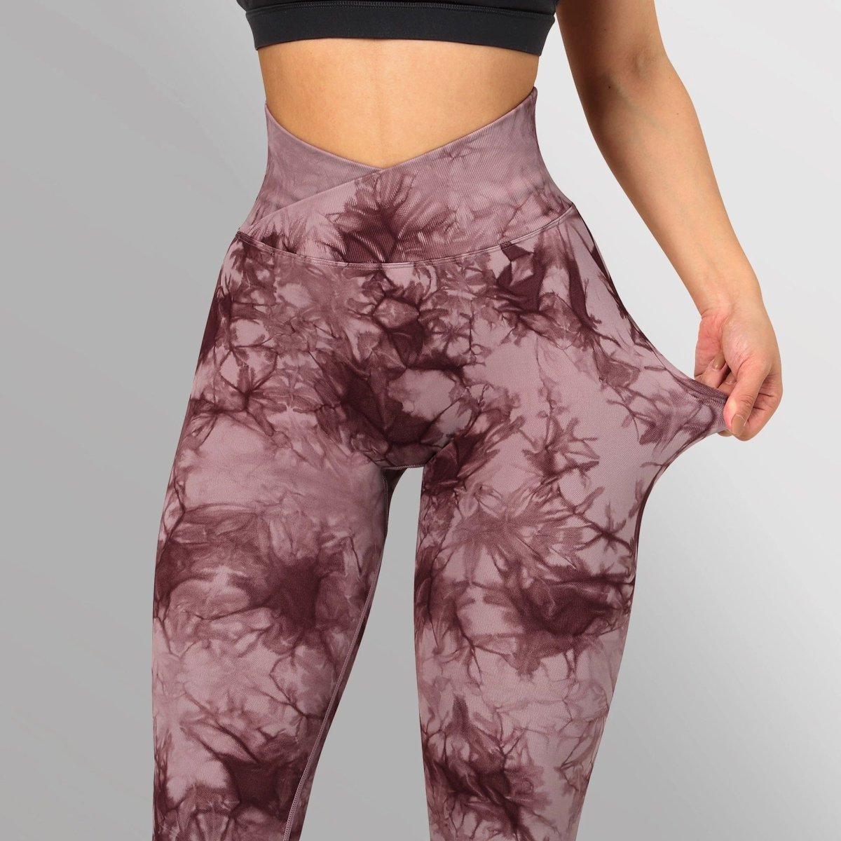 Seamless Tie-Dye Leggings Women – Push-Up Yoga Pants - @BlackWhite