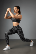 Seamless Tie-Dye Leggings Women – Push-Up Yoga Pants - @BlackWhite