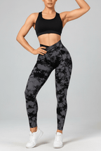 Seamless Tie-Dye Leggings Women – Push-Up Yoga Pants - @BlackWhite