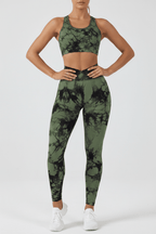 Seamless Tie-Dye Leggings Women – Push-Up Yoga Pants - @BlackWhite