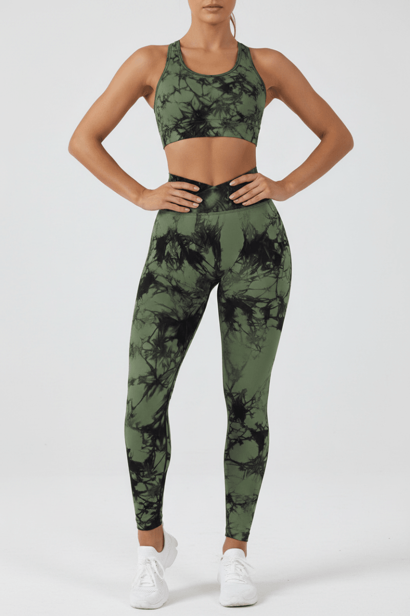 Seamless Tie-Dye Leggings Women – Push-Up Yoga Pants - @BlackWhite