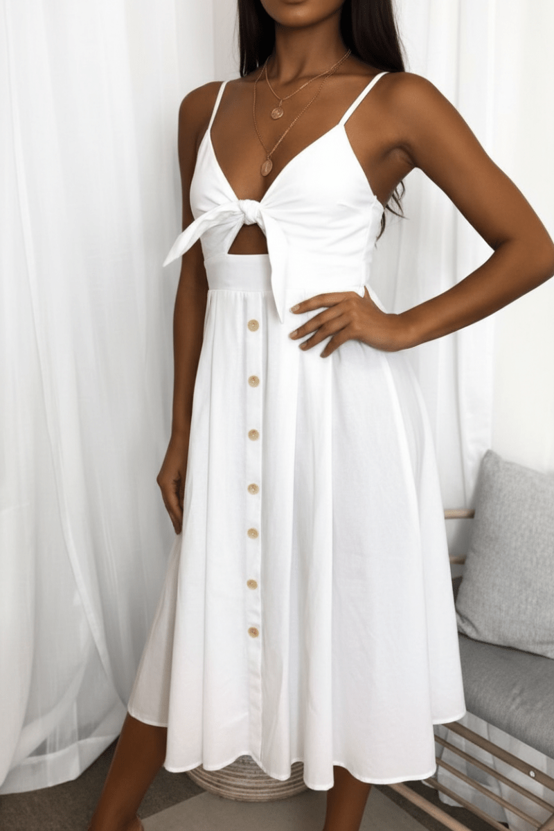 Sleeveless Backless Strap Sheath Dress – Party & Evening - @BlackWhite