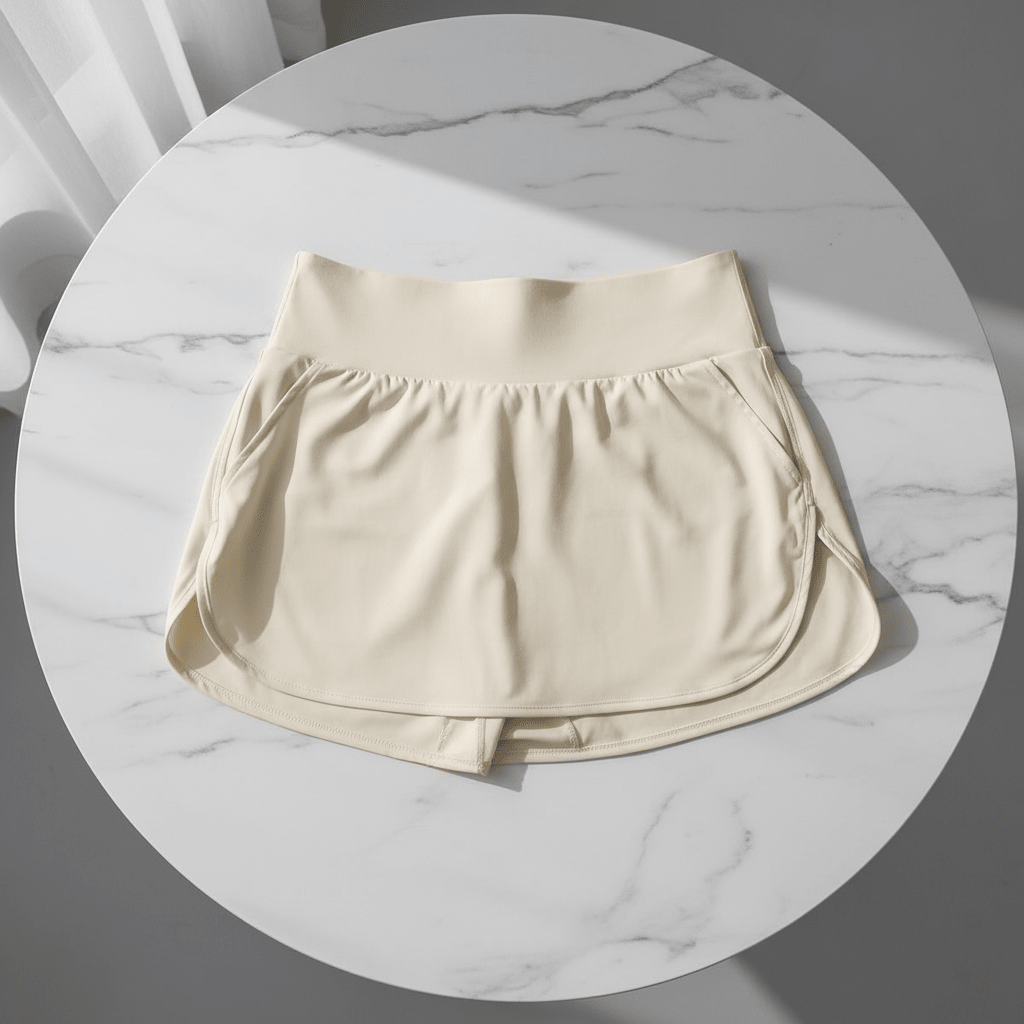 Slim Fit Nylon Sport Skirt – Sleeveless Active Wear - @BlackWhite