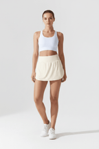 Slim Fit Nylon Sport Skirt – Sleeveless Active Wear - @BlackWhite