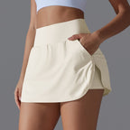 Slim Fit Nylon Sport Skirt – Sleeveless Active Wear - @BlackWhite