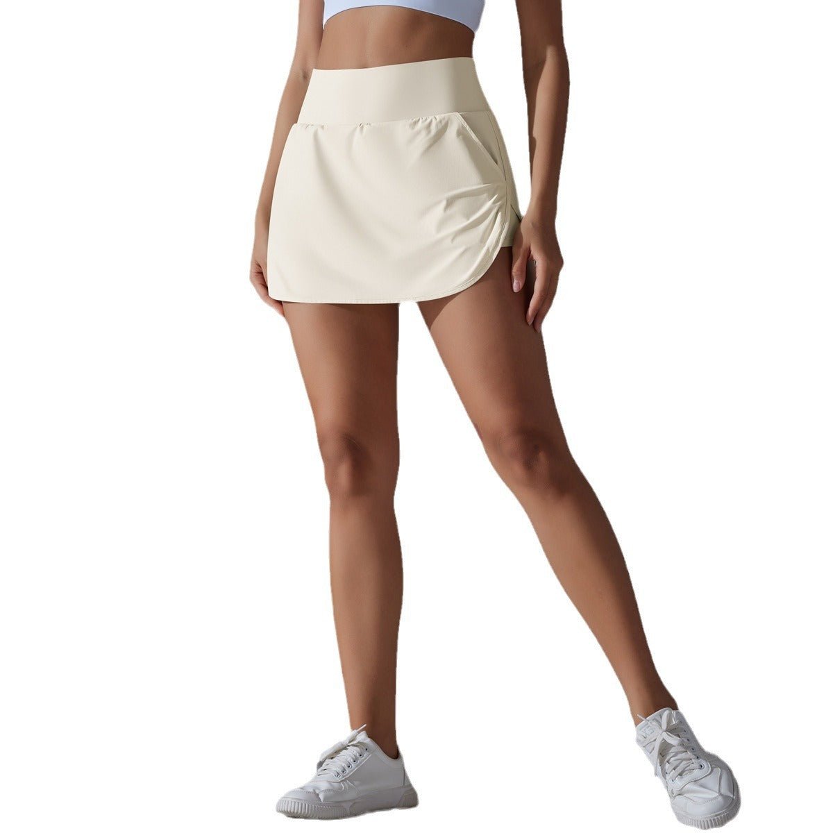 Slim Fit Nylon Sport Skirt – Sleeveless Active Wear - @BlackWhite