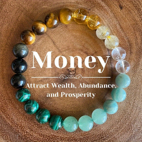 Detail close-up of the citrine malachite bracelet showcasing natural stones in green and yellow.
